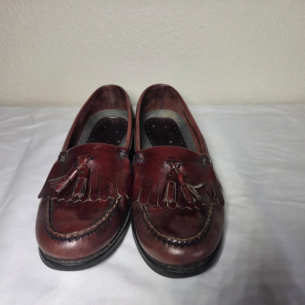 Rockport Mens 8.5 W Burgundy Leather Kiltie Tassel Loafers 2897 Brazil Oxblood